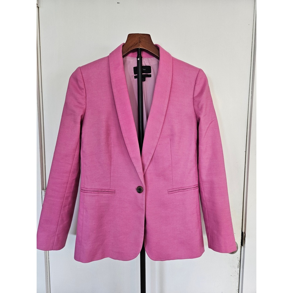 J.Crew Parke‎ Blazer Womens 2 Pink Linen Blend Single Button